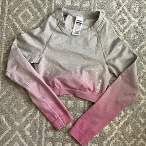 💪💖✨ Gymshark Adapt Ombre Seamless Long Sleeve Crop Top (SMALL) ✨💖💪